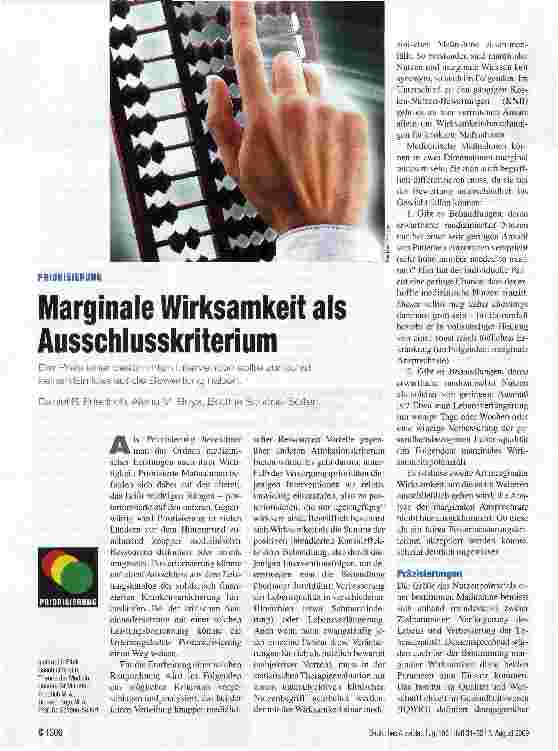 Vorschauseite 1: Marginale Wirksamkeit als Ausschlusskriterium