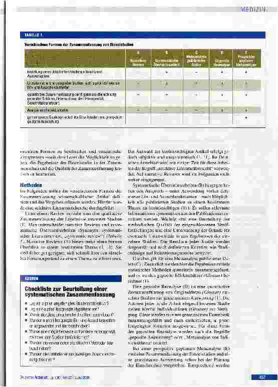 Vorschauseite 2: Systematische Ubersichtsarbeiten und Metaanalysen