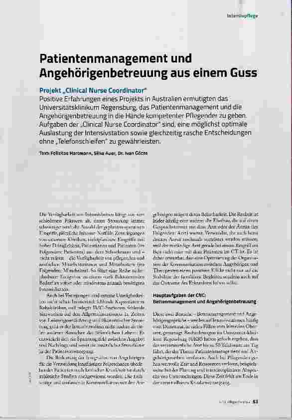 Vorschauseite 2: Patientenmanagement und Angehörigenbetreuung aus einem Guss