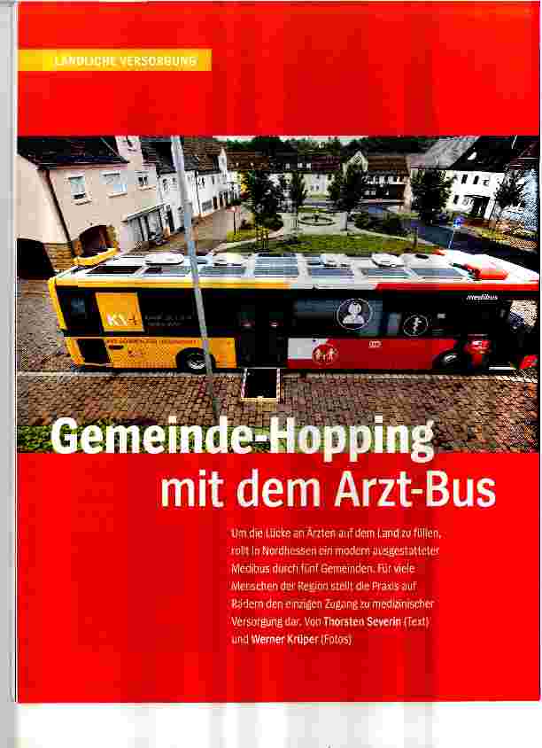 Vorschauseite 1: Gemeinde-Hopping mit dem Arzt-Bus
