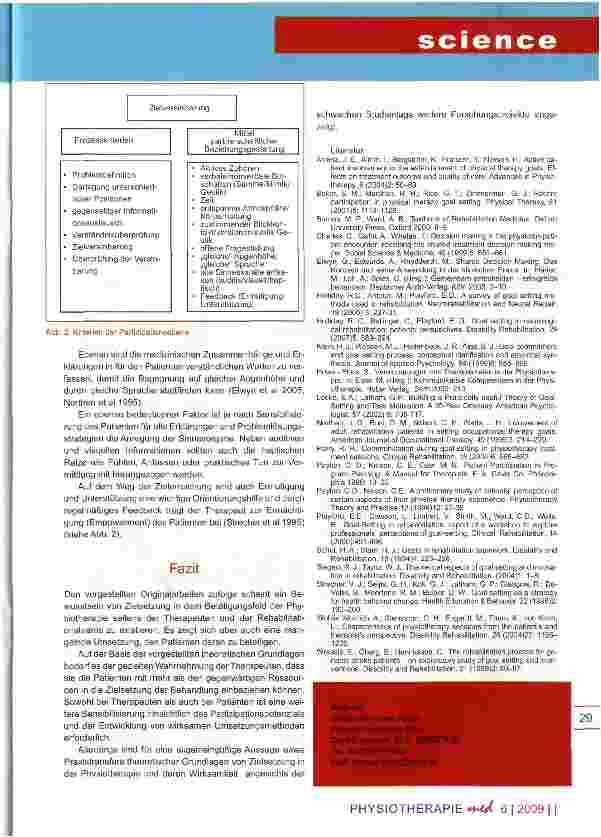 Vorschauseite 5: Zielvereinbarungen in der Physiotherapie