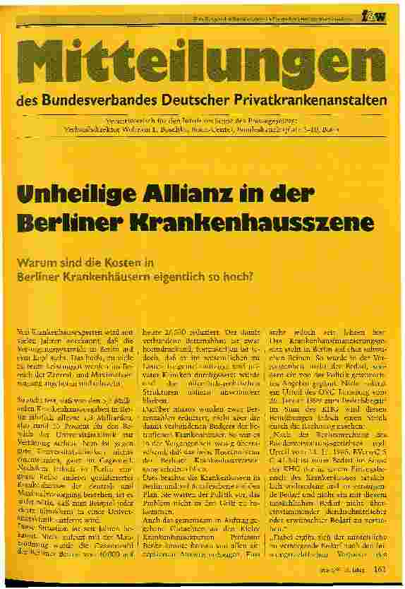 Vorschauseite 1: Unheilige Allianz in der Berliner Krankenhausszene Warum sind die Kosten in Berliner Krankenhäuser eigentlich so hoch?