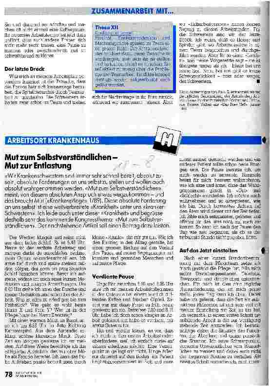 Vorschauseite 1: Mut zum Selbstverständlichen - Mut zur Entlastung