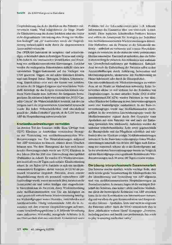 Vorschauseite 2: ABP als Ursache für Klinikeinweisungen