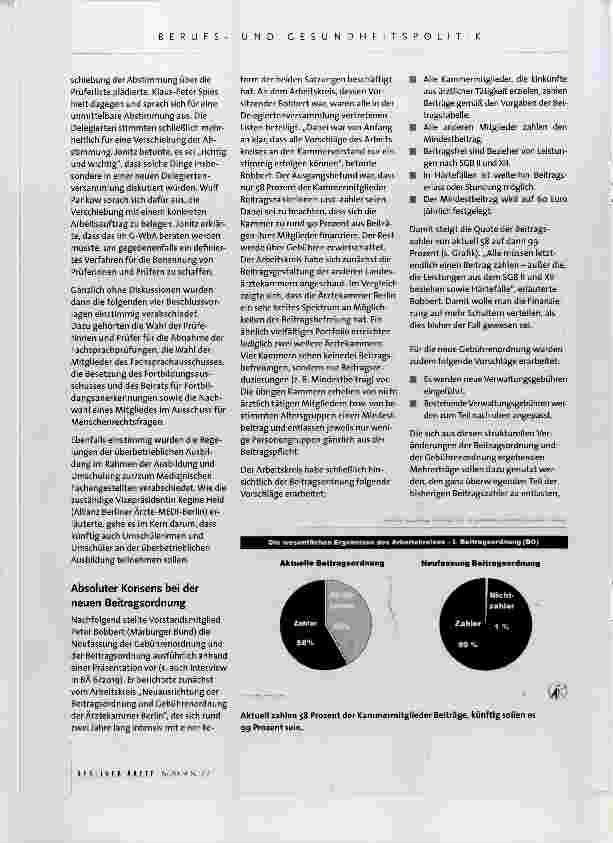 Vorschauseite 2: Delegierten beschließen einstimmig neue Beitragsordnung