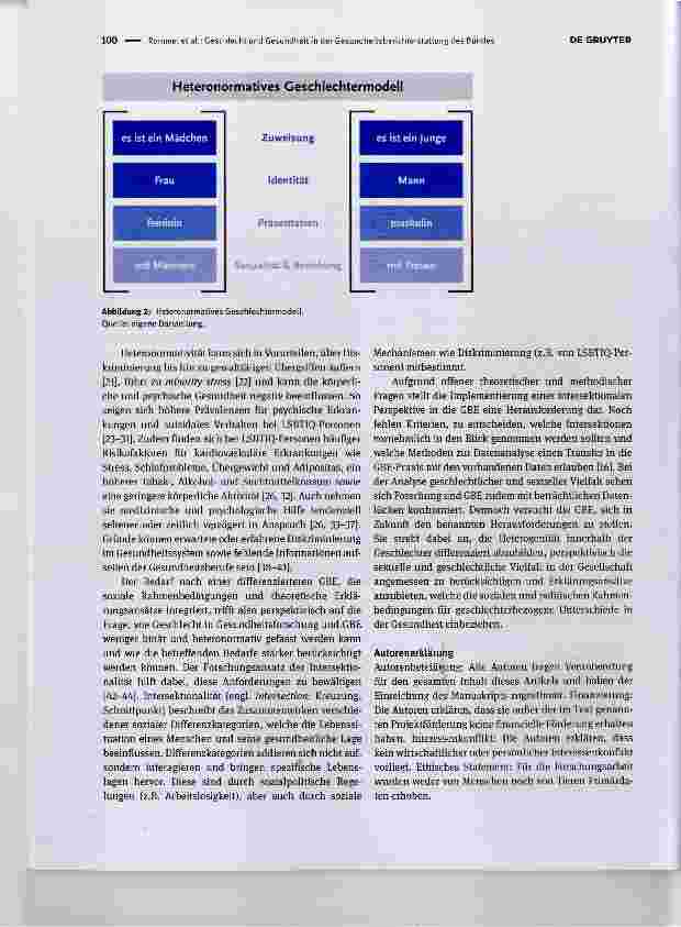 Vorschauseite 3: Geschlecht und Gesundheit in der Gesundheitsberichterstattung des Bundes. Konzepte und neue Herausforderungen