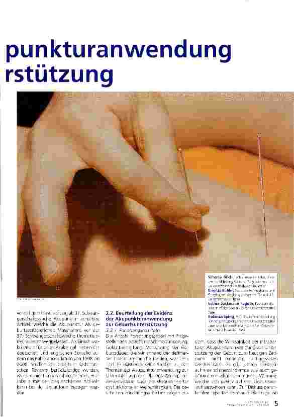 Vorschauseite 2: Evidenz der Akupunkturanwendung zur Geburtsunterstützung