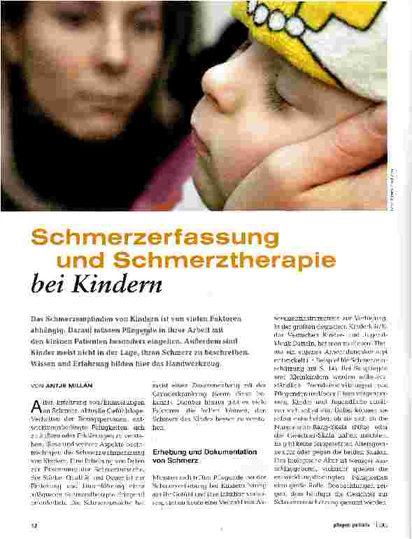 Vorschauseite 1: Schmerzerfassung und Schmerztherapie bei Kindern