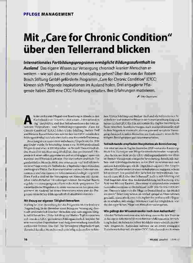 Vorschauseite 1: Mit „Care for Chronic Condition über den Tellerrand blicken
