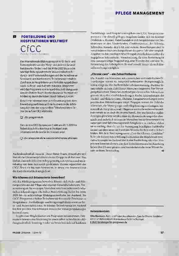 Vorschauseite 2: Mit „Care for Chronic Condition über den Tellerrand blicken