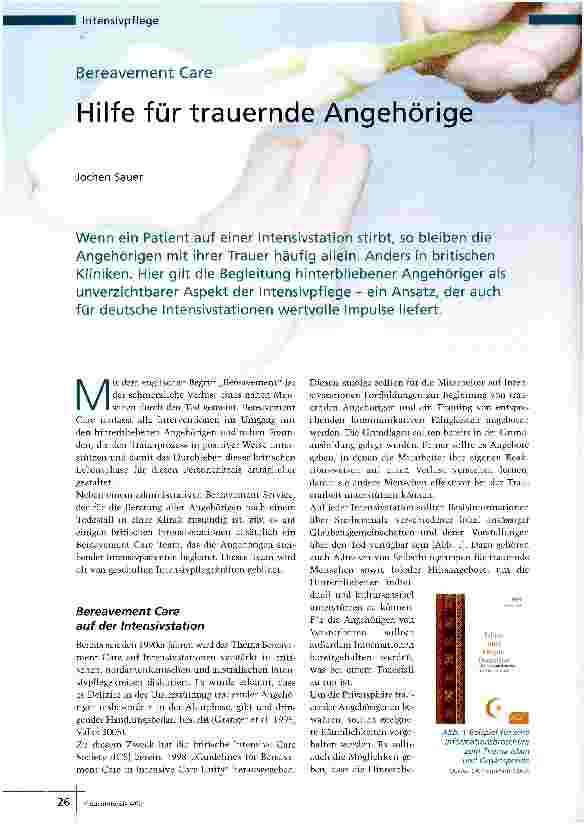 Vorschauseite 1: Hilfe für trauernde Angehörige
