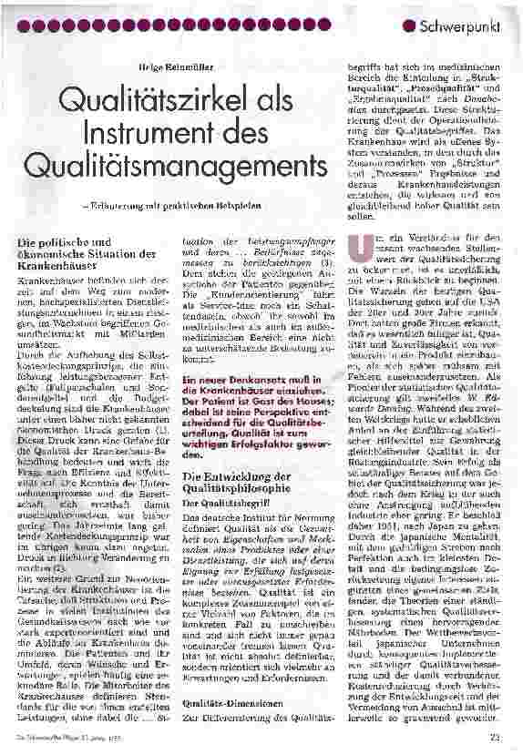 Vorschauseite 1: Qualitätszirkel als Instrument des Qualitätsmanagement