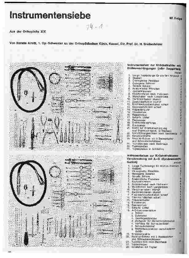 Vorschauseite 1: Instrumentensiebe Aus der Orthopädie XIX 62. Folge: