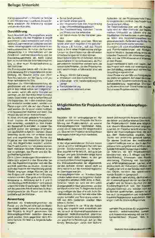 Vorschauseite 3: Möglichkeiten und Grenzen von Projektunterricht an Krankenpflegeschulen