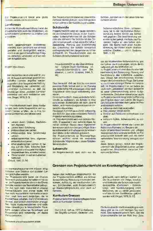 Vorschauseite 4: Möglichkeiten und Grenzen von Projektunterricht an Krankenpflegeschulen
