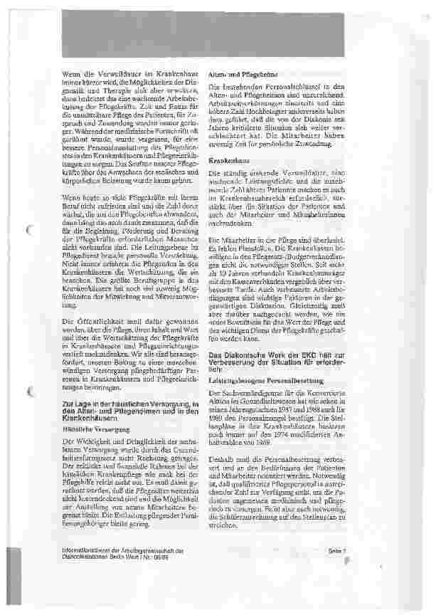 Vorschauseite 2: Die Zukunft der Pflegekräfte in Diakoniestationen