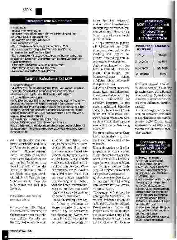 Vorschauseite 3: Die Gefahr der Sepsis Prophylaxe, Früherkennung, Therapie Peroperative Therapieprobleme 3. Teil