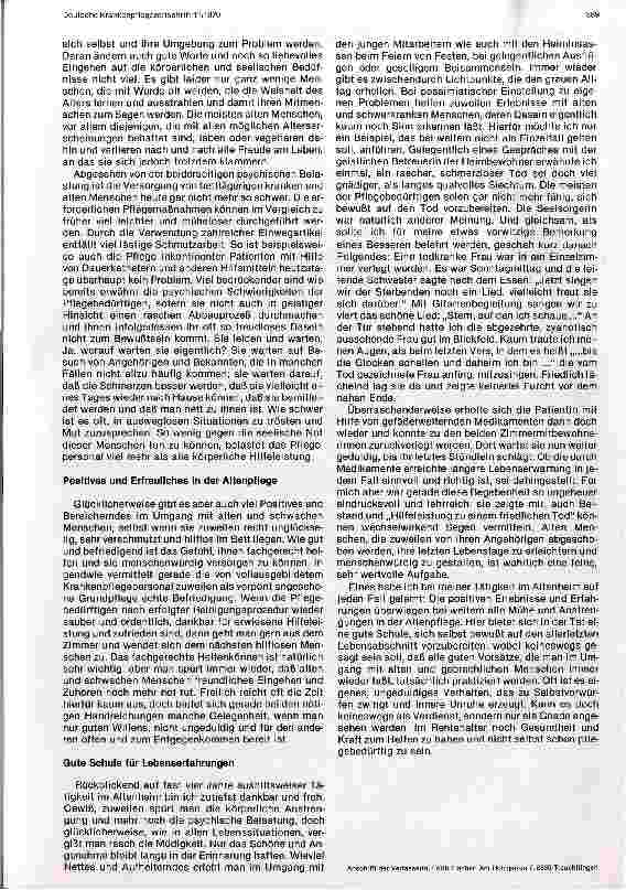 Vorschauseite 2: Erfahrungen in der Altenpflege