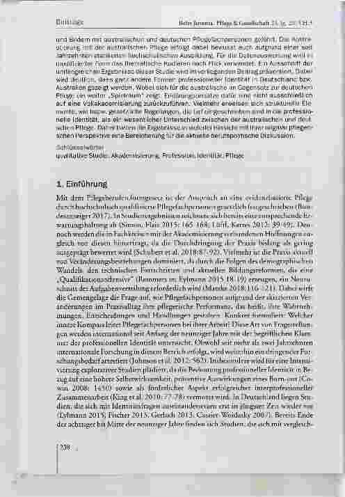 Vorschauseite 2: Unterschiede professioneller Identität von Pflegefachpersonen in Australien und Deutschland eine Länderverglelchsstudle