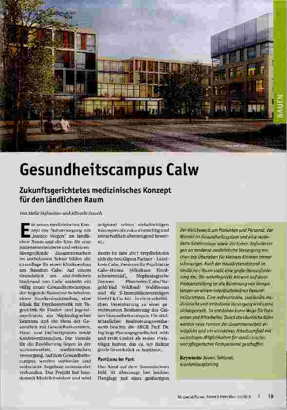 Vorschauseite 1: Gesundheitscampus Calw