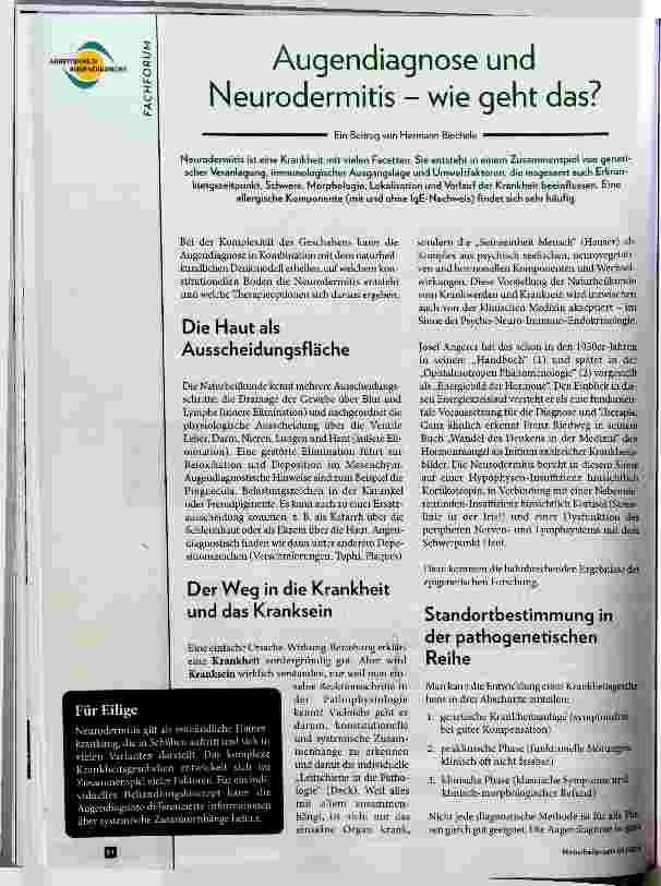 Vorschauseite 1: Augendiagnose und Neurodermitis wie geht das?