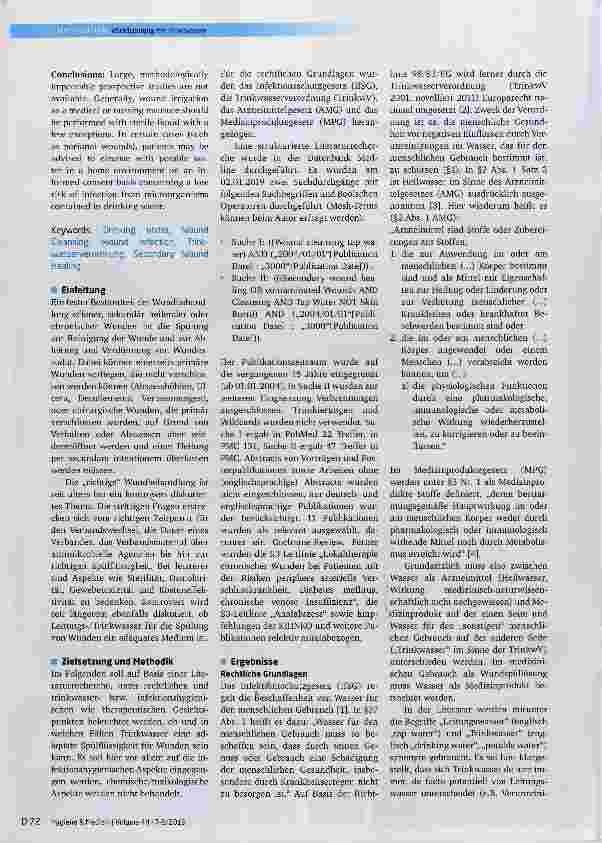 Vorschauseite 2: Wundspülung mit Trinkwasserrechtliche Grundlagen, therapiepraktische und infektionshygienische Aspekte