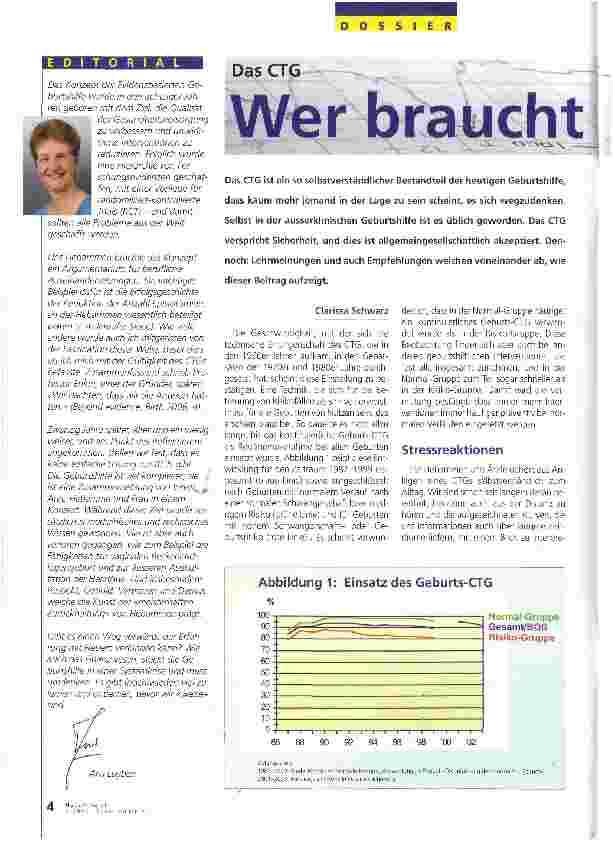 Vorschauseite 1: Das CTG Wer braucht es und wofür?
