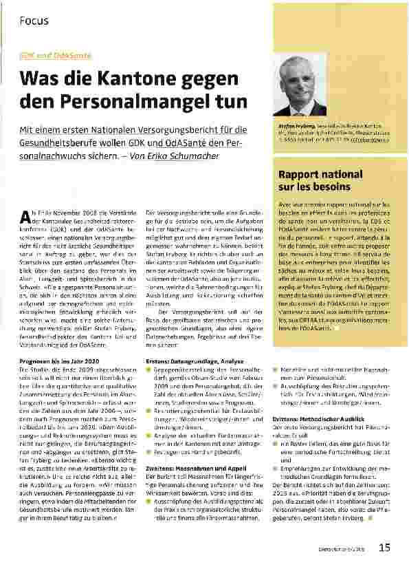 Vorschauseite 1: Was die Kantone gegen den Personalmangel tun