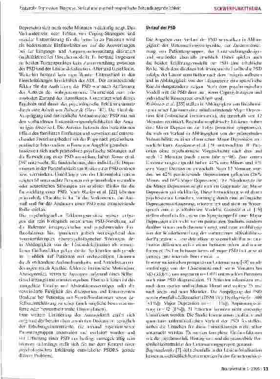 Vorschauseite 5: Poststroke Depression (PSD): Diagnose, Verlauf und psychotherapeutische Behandlungsmöglichkeit