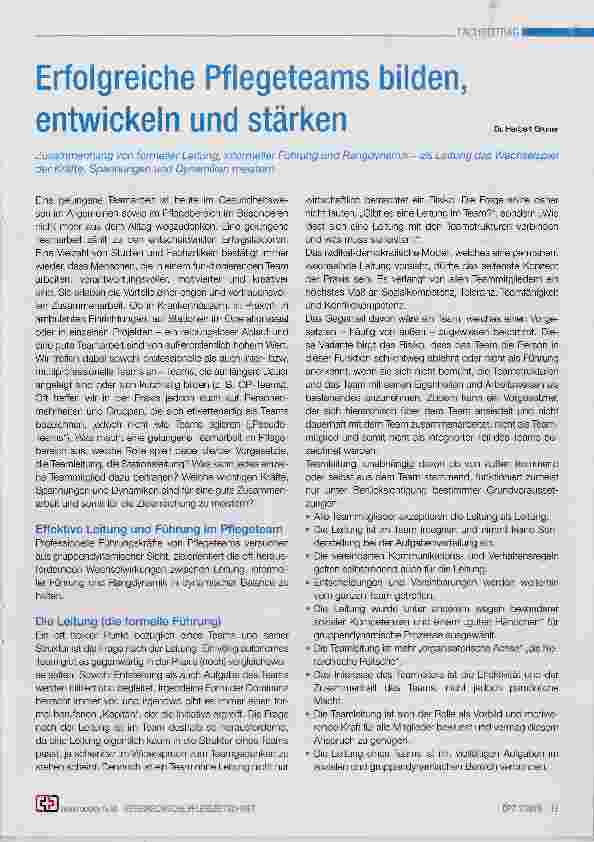 Vorschauseite 1: Erfolgreiche Pflegeteams bilden, entwickeln und stärken
