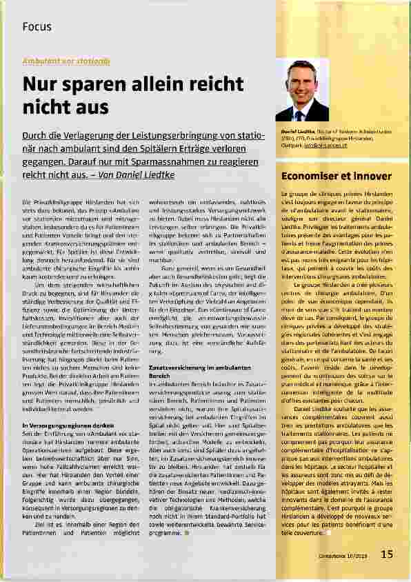 Vorschauseite 1: Nur sparen allein reicht nicht aus