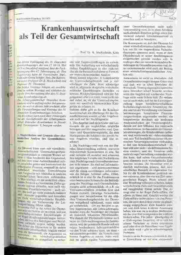 Vorschauseite 1: Krankenhauswirtschaft als Teil der Gesamtwirtschaft