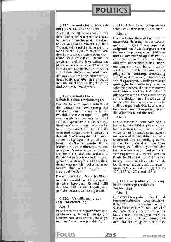 Vorschauseite 4: Deutscher Pflegerat. Stellungnahme Gesundheitsreform 2000