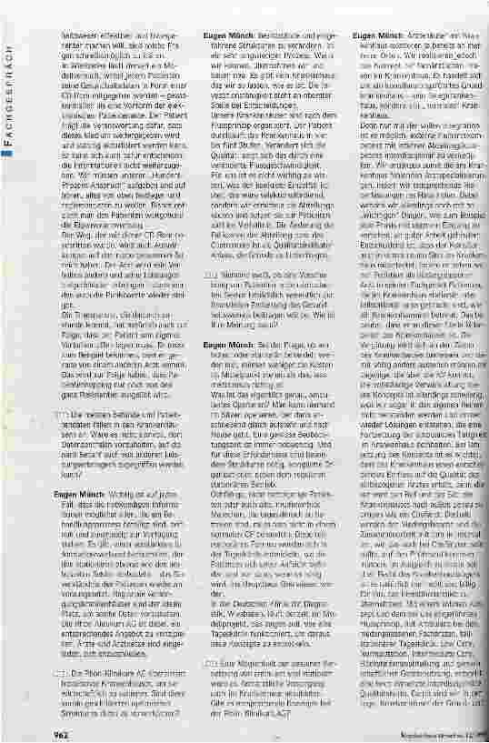 Vorschauseite 2: Schluss mit Bestand Sichern, Mauern und Verhindern Perspektiven für das Gesundheitswesen - Interview mit Eugen Münch