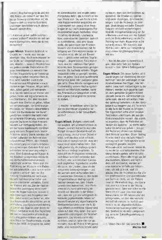Vorschauseite 3: Schluss mit Bestand Sichern, Mauern und Verhindern Perspektiven für das Gesundheitswesen - Interview mit Eugen Münch