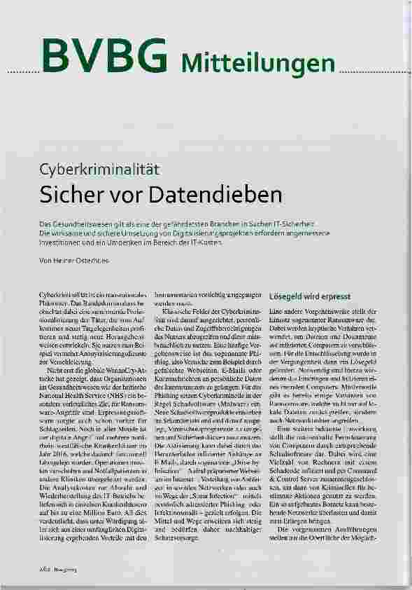 Vorschauseite 1: Cyberkriminalität Sicher vor Datendieben
