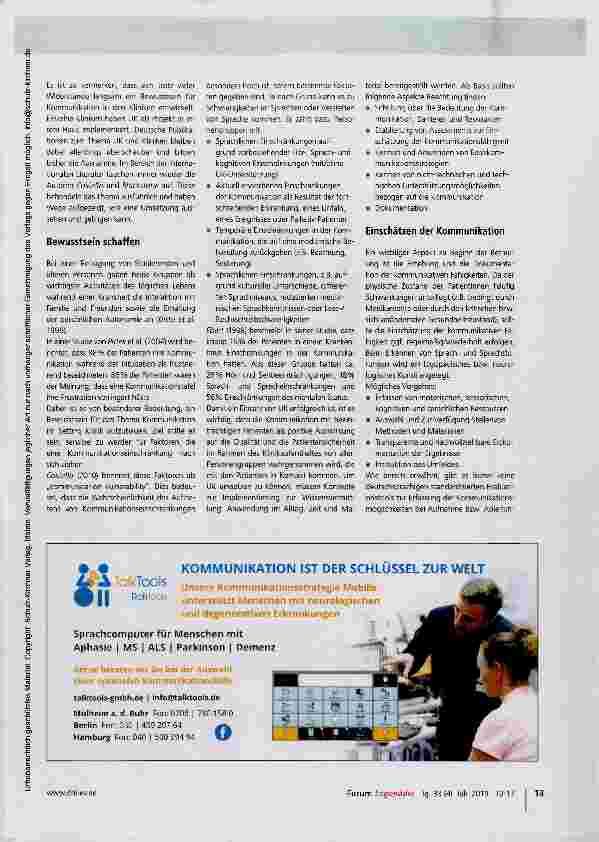 Vorschauseite 2: Unterstützte Kommunikation in der Klinik