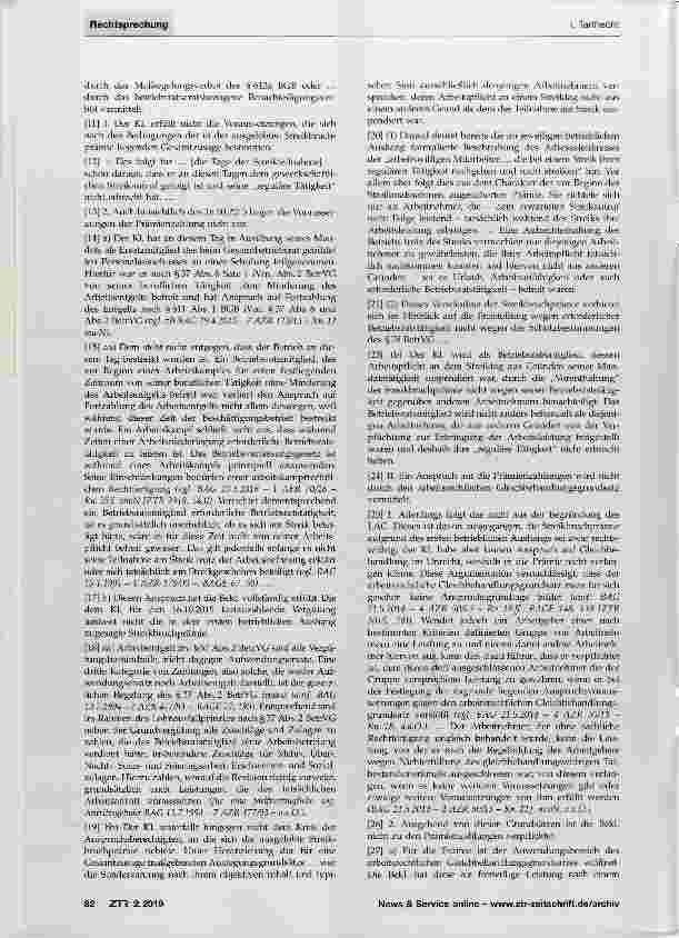 Vorschauseite 2: Arbeitskampf - Streikbruchprämie als zulässiges Kampfmittel