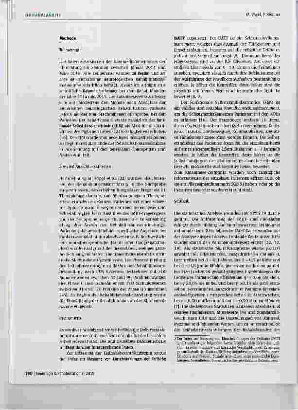 Vorschauseite 3: Messung von »Teilhabe« in der Prozessroutine einer ambulanten neuro logischen Rehabilitationseinrichtung