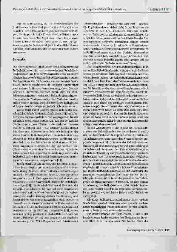 Vorschauseite 6: Messung von »Teilhabe« in der Prozessroutine einer ambulanten neuro logischen Rehabilitationseinrichtung