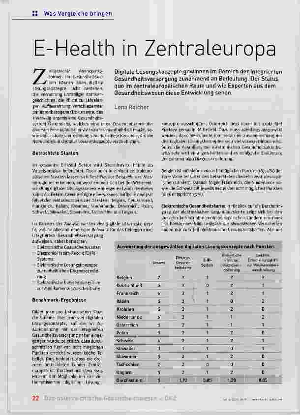 Vorschauseite 1: E-Health in Zentraleuropa