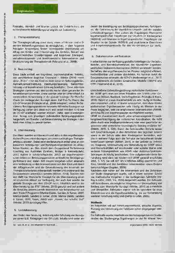 Vorschauseite 3: Das Wunstorfer Konzept bei einem Schulkind mit umschriebener Entwicklungsstörung motorischer Funktionen (UEMF) - eine Fallstudie