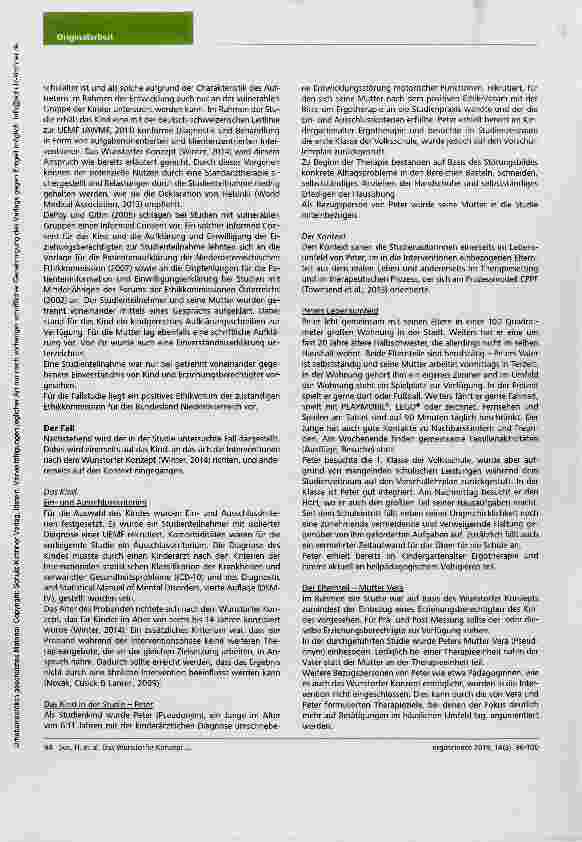 Vorschauseite 5: Das Wunstorfer Konzept bei einem Schulkind mit umschriebener Entwicklungsstörung motorischer Funktionen (UEMF) - eine Fallstudie
