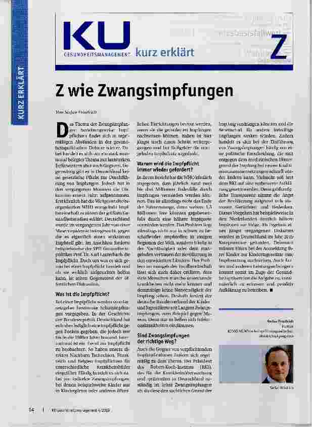 Vorschauseite 1: Z wie Zwangsimpfungen