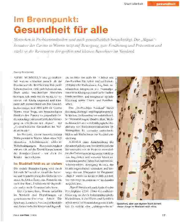 Vorschauseite 1: Im Brennpunkt: Gesundheit für alle