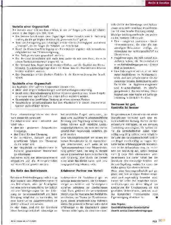 Vorschauseite 3: Servicegesellschaft: Flexibles Modell mit Zukunft