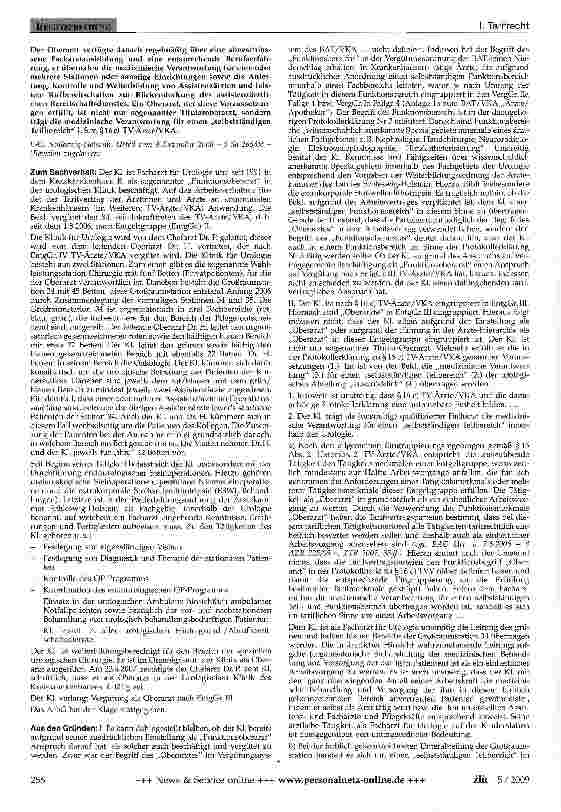 Vorschauseite 2: Eingruppierung eines Oberarztes TVÄrzte/VKA§16