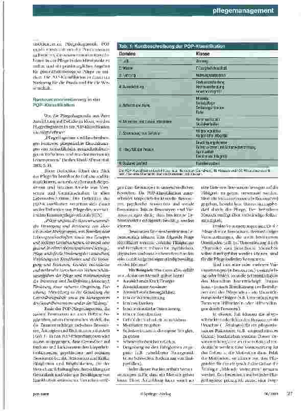 Vorschauseite 2: POP® - Praxisorientierte PflegediagnostikArgumente für ein neues Klassifikationssystem in der Pflege