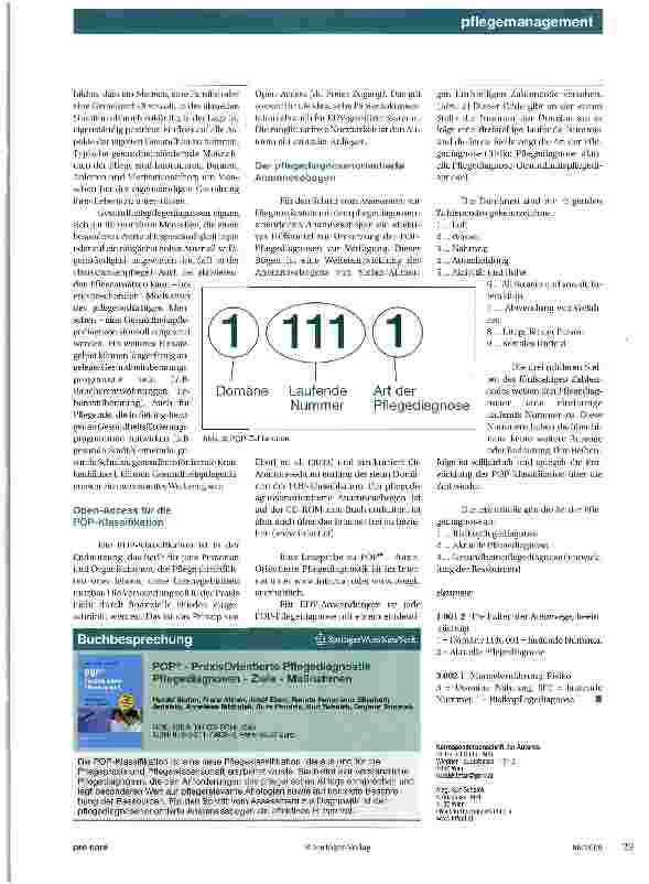 Vorschauseite 4: POP® - Praxisorientierte PflegediagnostikArgumente für ein neues Klassifikationssystem in der Pflege
