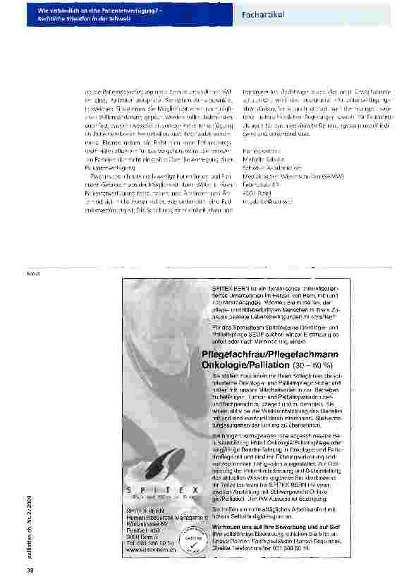 Vorschauseite 3: Wie verbindlich ist eine Patientenverfügung? - Rechtliche Situation in der Schweiz